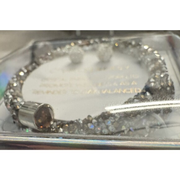 Crystal Energy SWAROVSKI Amber style End Crystal Coil Wrap Bracelet /Earring Set - Picture 6 of 12